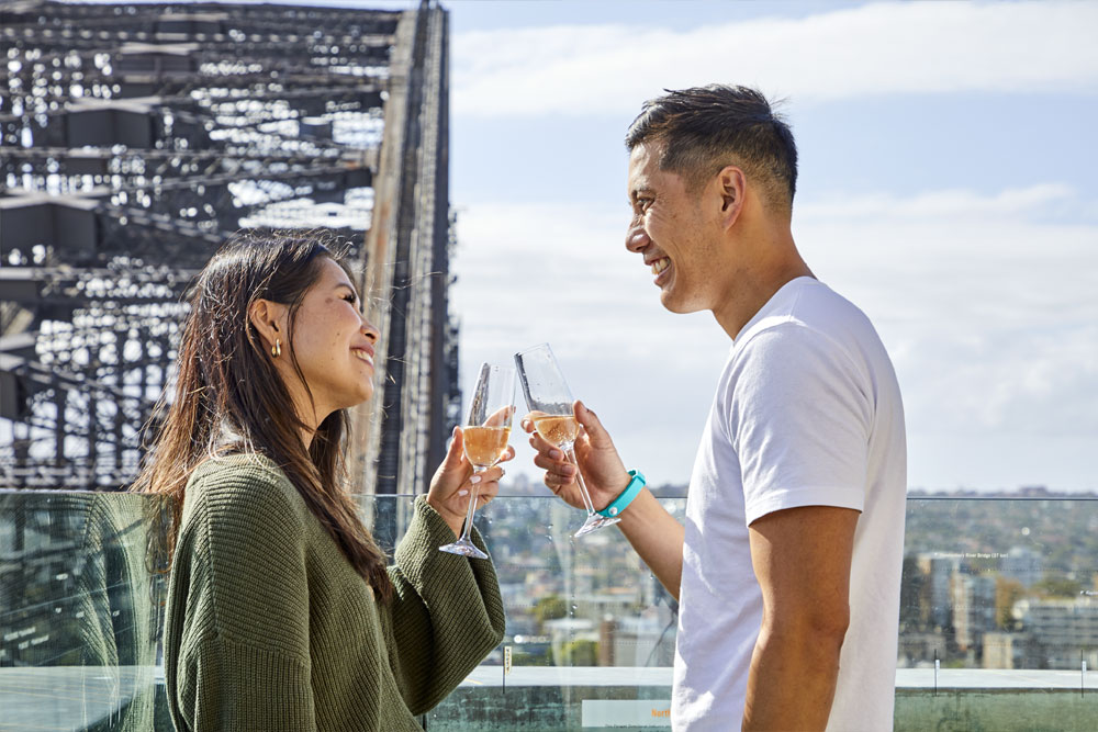 Guests enjoying a drink at the SkyHouse