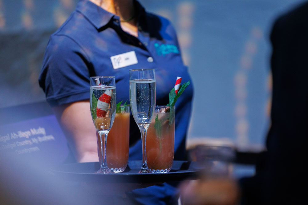 Serving drinks at the BridgeMuseum events